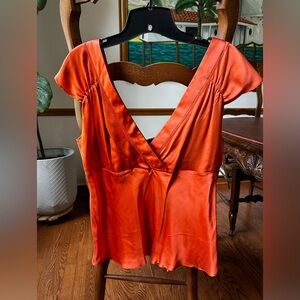 NWT 100% silk orange top